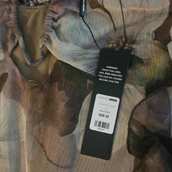 Flower Brown Jumpsuit - Picture 5 of 6